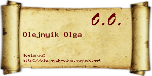 Olejnyik Olga névjegykártya