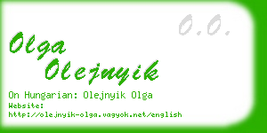 olga olejnyik business card